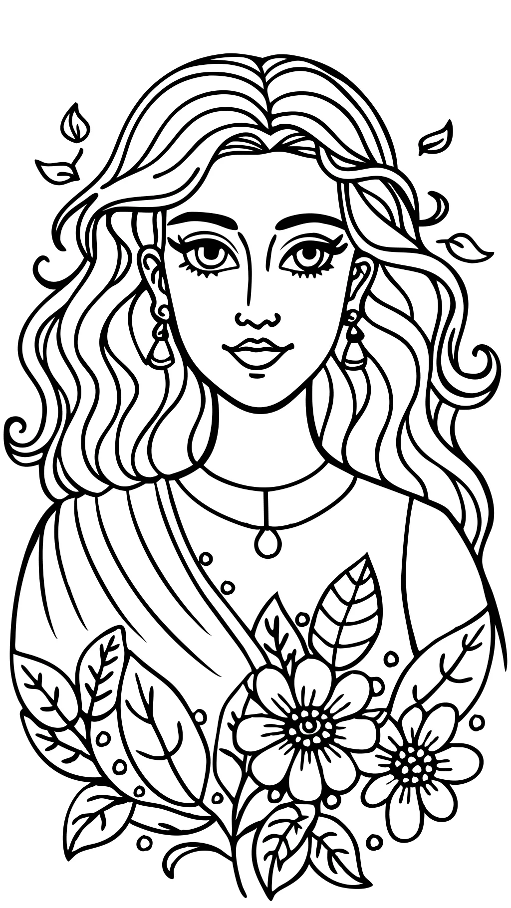 coloring page of a woman